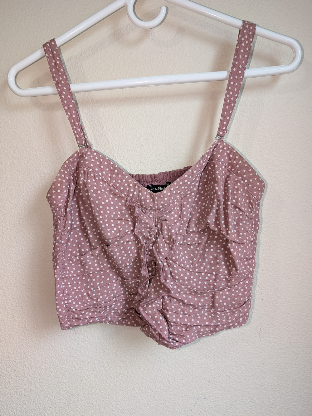 Abercrombie & Fitch Mauve Pink Polka Dot Cropped Tank Size M